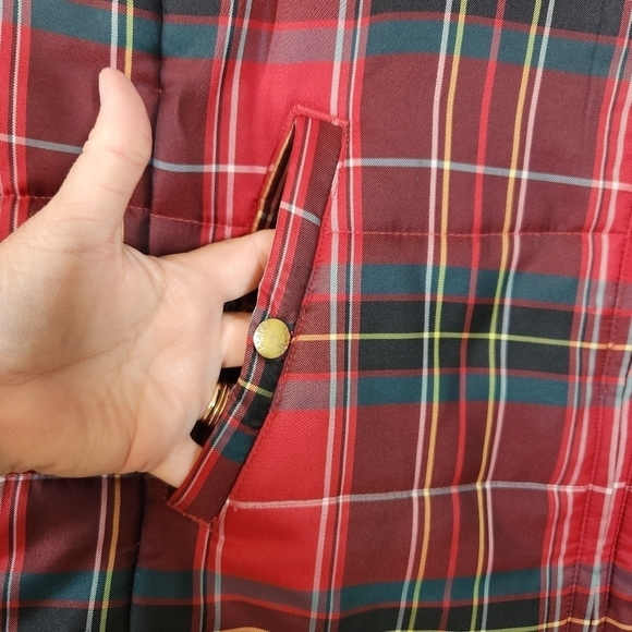 Chaps Check Plaid Puffer Vest Front Full Zip Winter Jacket, sz 2XL - Picture 4 of 4